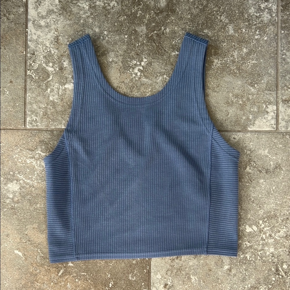 Lululemon Reversible Ribbed Crop Top Blue Size 4